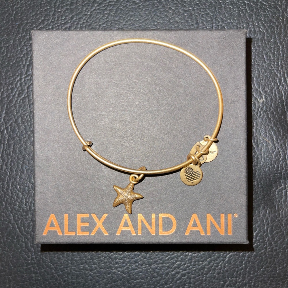 Alex and Ani Rafaelian Gold Starfish Charm Bracelet